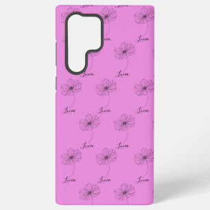 Personalised October Cosmos Birth Flower Gift Samsung Galaxy Case