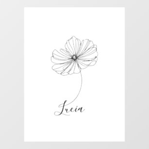 Personalised October Cosmos Birth Flower Gift  Window Cling