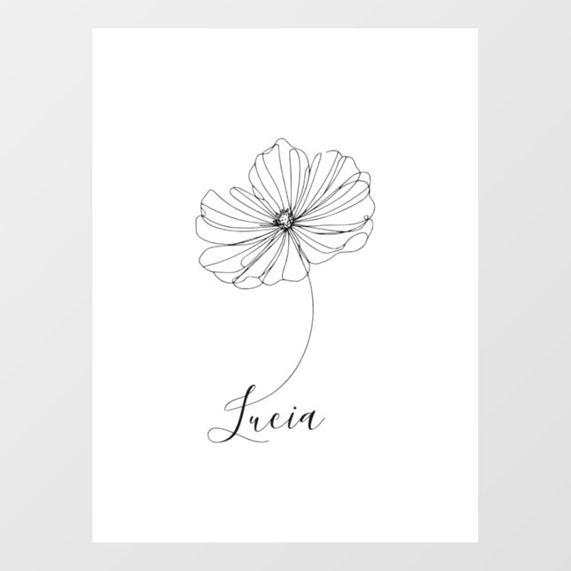 Personalised October Cosmos Birth Flower Gift  Window Cling (Sheet)