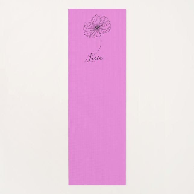 Personalised October Cosmos Birth Flower Gift  Yoga Mat (Front)