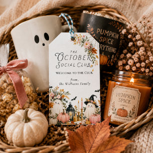 Personalised October Social Club Boo Basket Gift Tags