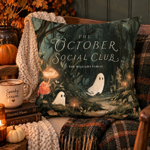 Personalised October Social Club Halloween Pillow