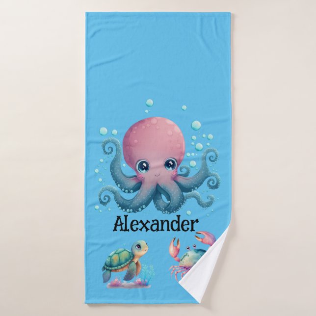 personalised octopus bath towel (Bath Towel)
