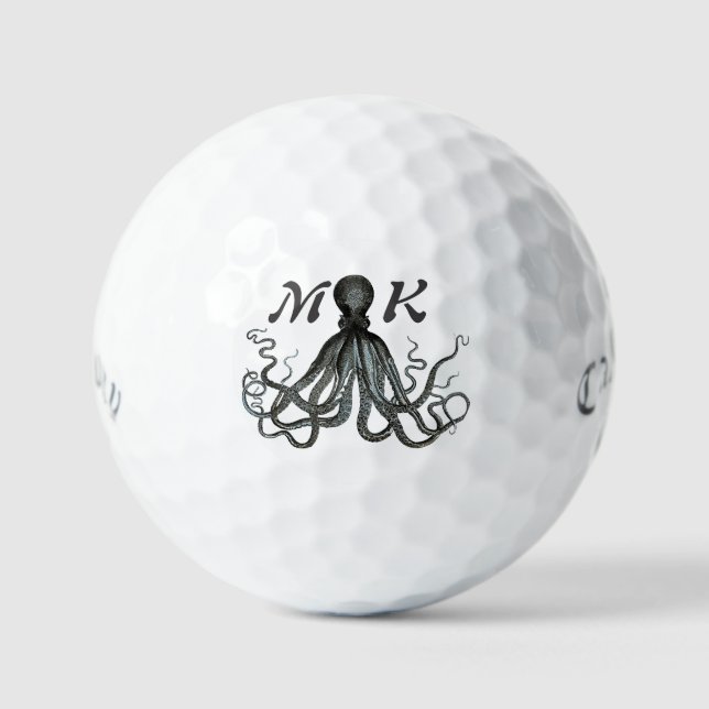 Personalised Octopus Design Callaway Golf Balls (Front)
