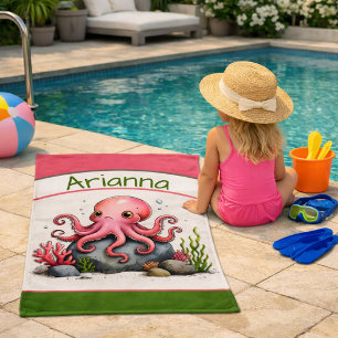 Personalised Octopus Kids’ Beach Towel