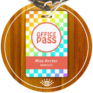 Personalised Office Bathroom Pass Teachers Card ID Badge