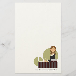 Personalised Office Girl Stationery