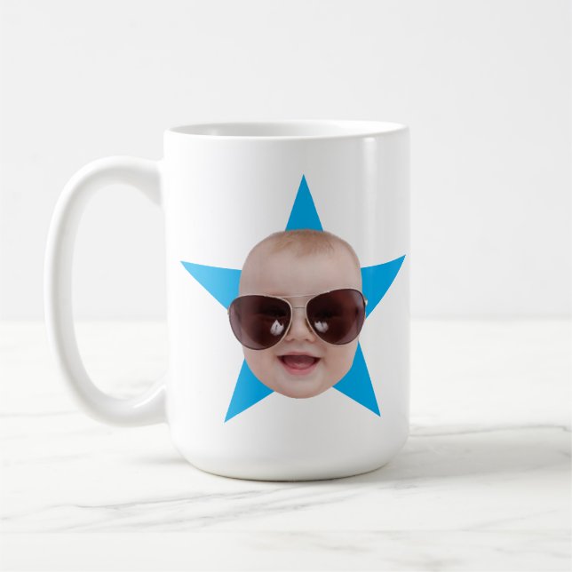 Personalised Office Star Face Custom Face Gift  Coffee Mug (Left)