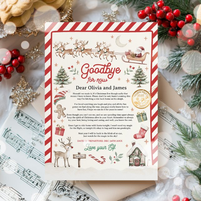 Personalised Official Elf Goodbye Letter For Kids Invitation (Creator Uploaded)