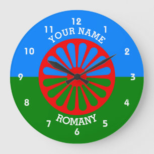 Personalised Official Romany gypsy travellers flag Large Clock