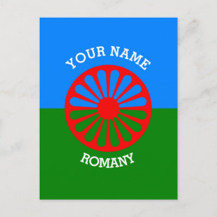 Personalised Official Romany gypsy travellers flag Postcard