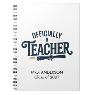 Personalised Officially A Teacher Graduation Gift Notebook