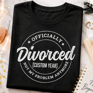Personalised Officially Divorced Custom Year T-Shirt