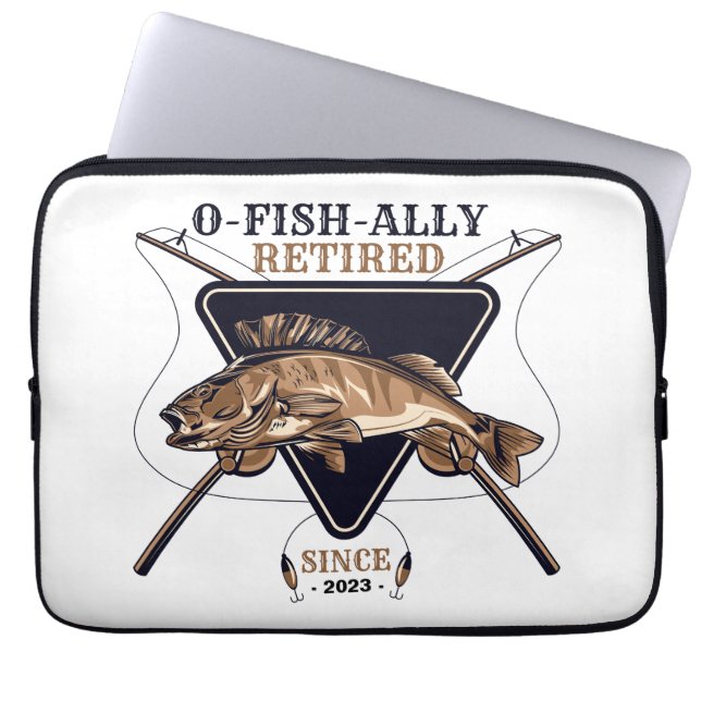 Personalised Ofishally Retired Funny Retirement Laptop Sleeve (Front)