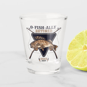 Personalised Ofishally Retired Funny Retirement Shot Glass