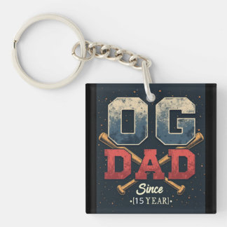 Personalised OG Dad Vintage Baseball Father's Day  Key Ring