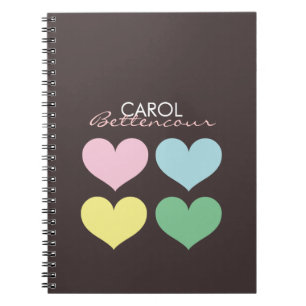 Personalised Oh So Lovely Modern Hearts Notebook