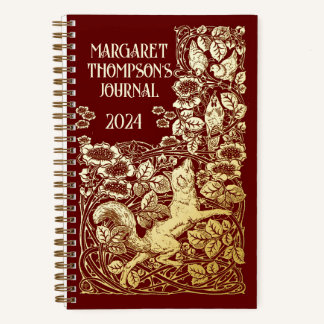 Personalised Old Book Reynard Fox Dotted Journal