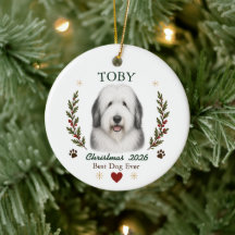 Personalised Old English Sheepdog Dog Christmas