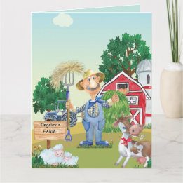 Personalised Old MacDonald's Birthday Card