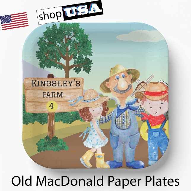 Personalised Old MacDonald's Farm Paper Plate (Creator Uploaded)