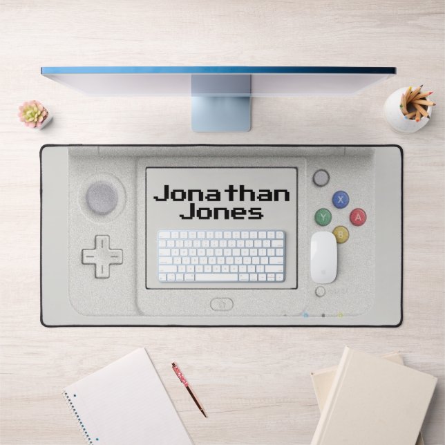 Personalised Old School Handheld Electronic Game  Desk Mat (Office 1)