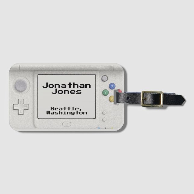 Personalised Old School Handheld Electronic Game  Luggage Tag (Front Horizontal)