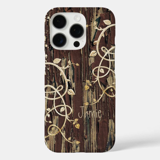 Personalised Old Wood Country Chic  Case-Mate iPhone Case (Back)