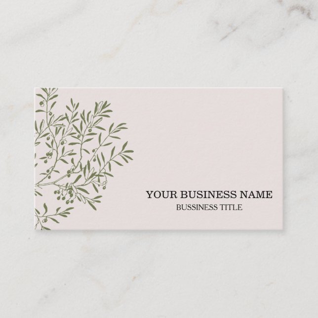 Personalised Olive Branch Catering Chef Business Card (Front)