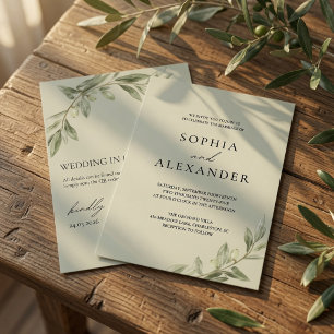 Personalised Olive Branch Wedding Invitation QR