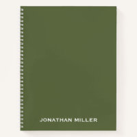 Personalised Olive Green White Classic Typography