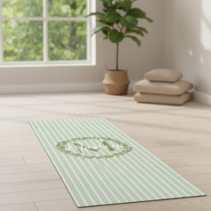 Personalised Olive Wreath Monogram  Yoga Mat