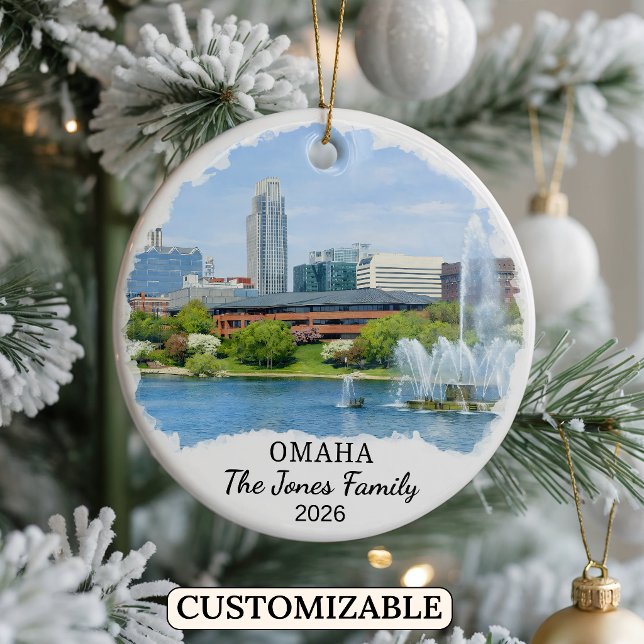 Personalised Omaha Ornament, Custom Nebraska Ceramic Tree Decoration (Creator Uploaded)