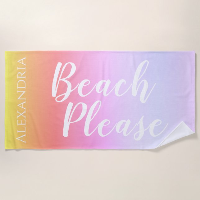Personalised Ombre Beach Towel (Front)