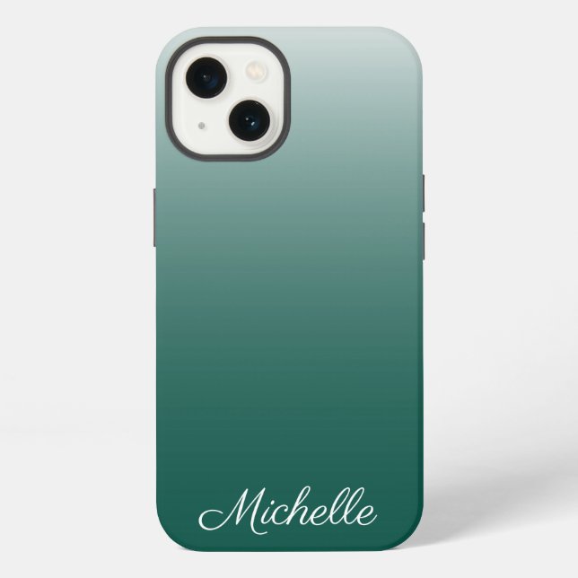 Personalised ombre gradient green Case-Mate iPhone Case (Back)