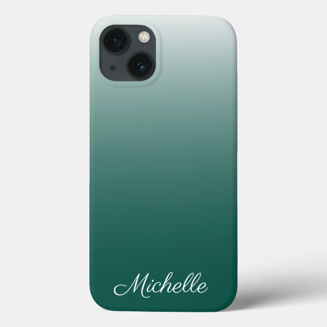 Personalised ombre gradient green Case-Mate iPhone Case (Back)