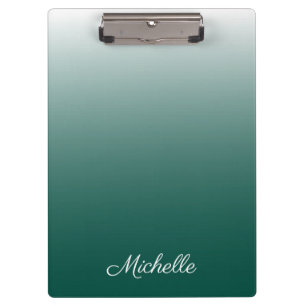 Personalised ombre gradient green clipboard