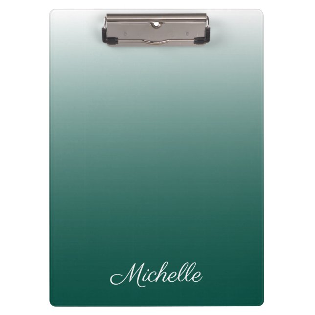 Personalised ombre gradient green clipboard (Front)