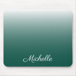 Personalised ombre gradient green mouse mat