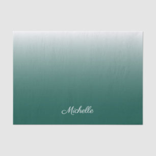 Personalised ombre gradient green tissue paper