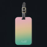 Personalised Ombre Gradient Teal Peach Pink Luggage Tag<br><div class="desc">Sunny ombre design in summer aesthetic. Soft gradient colour transition. Decorate your suitcase with this summer ombre luggage tag.</div>