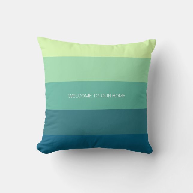 Personalised Ombre Greens Cushion (Front)