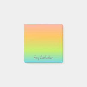 Personalised Ombre Pastel Rainbow Post-it Notes