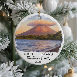 Personalised Ometepe Island Ceramic Ornament, Cust Tree Decoration
