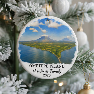 Personalised Ometepe Island Ceramic Ornament, Cust Tree Decoration