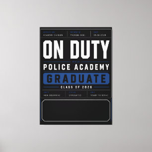 Personalised On Duty Police Graduate 2026 Canvas Print