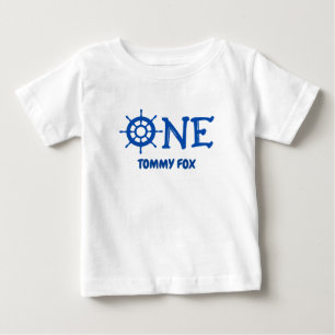 Personalised One 1st Happy Birthday Boat Wheel  Baby T-Shirt