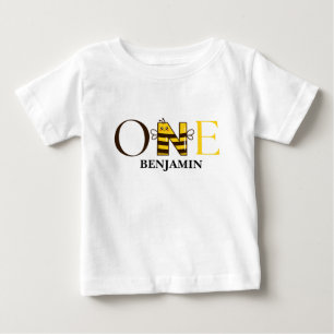 Personalised One Bee 1st Birthday Baby T-Shirt