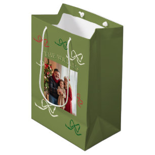 Personalised One Big Family Photo In Pastel Tones Medium Gift Bag
