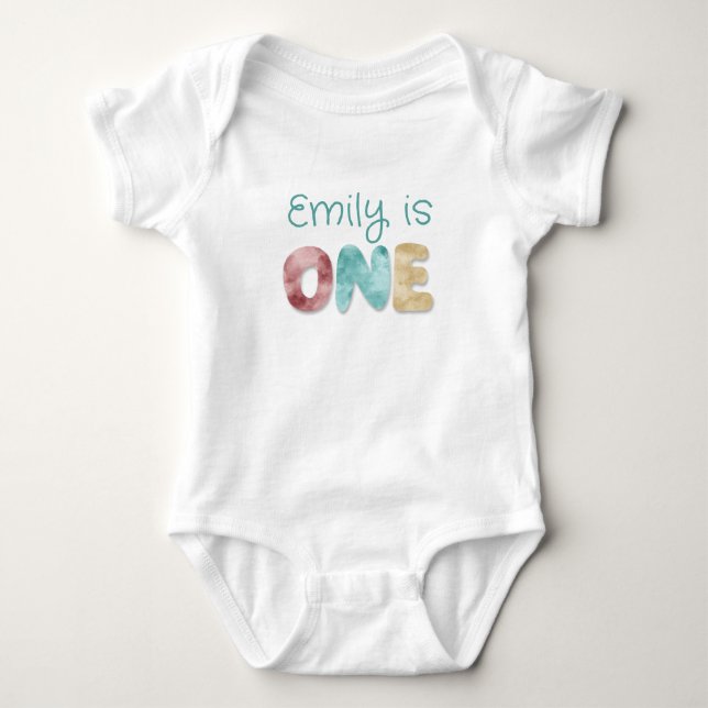 Personalised ONE First Birthday Baby Bodysuit (Front)